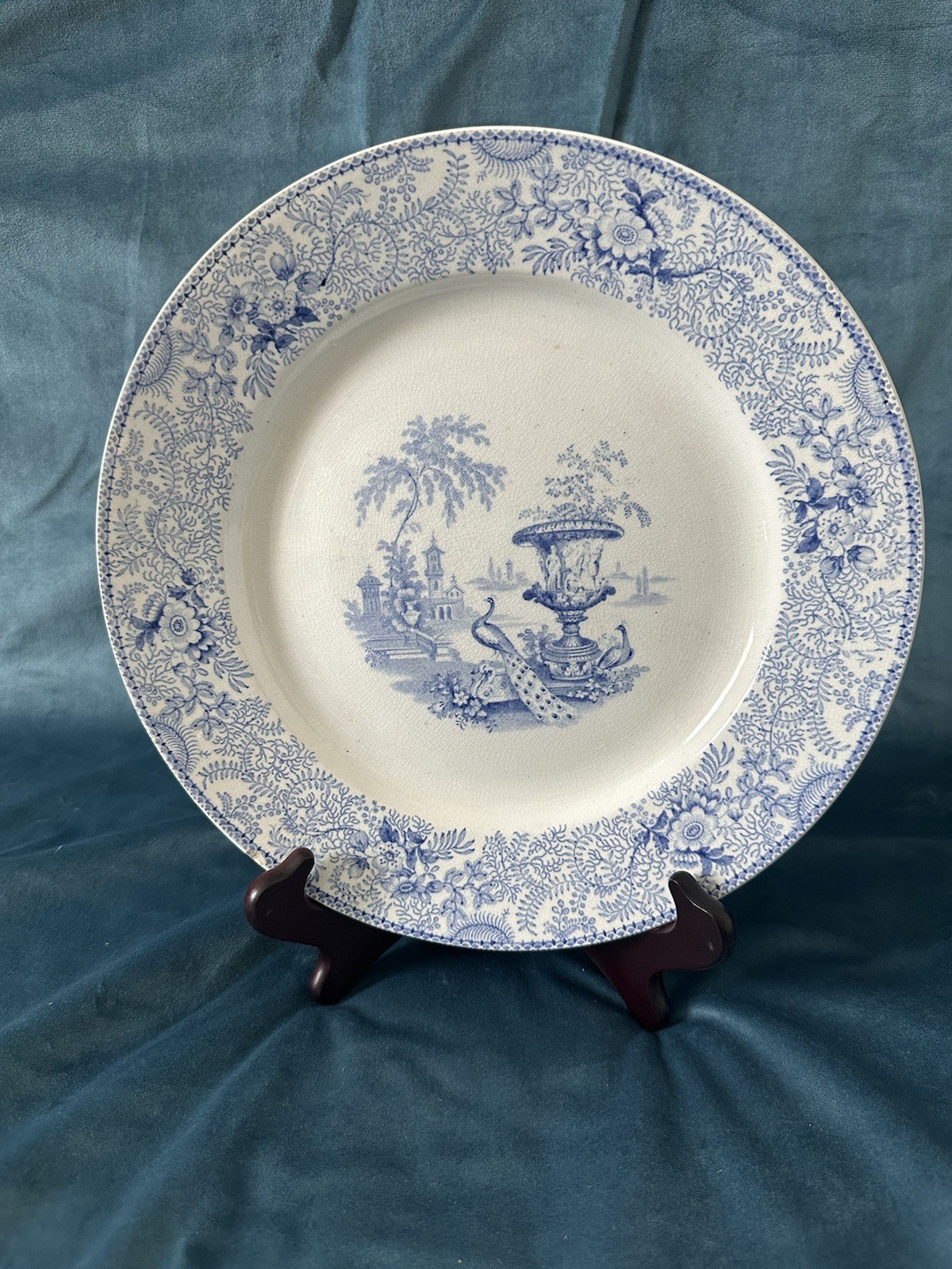 Antique Blue Transferware Plate – “Ceylon” by G. Phillips, England – c.1840s