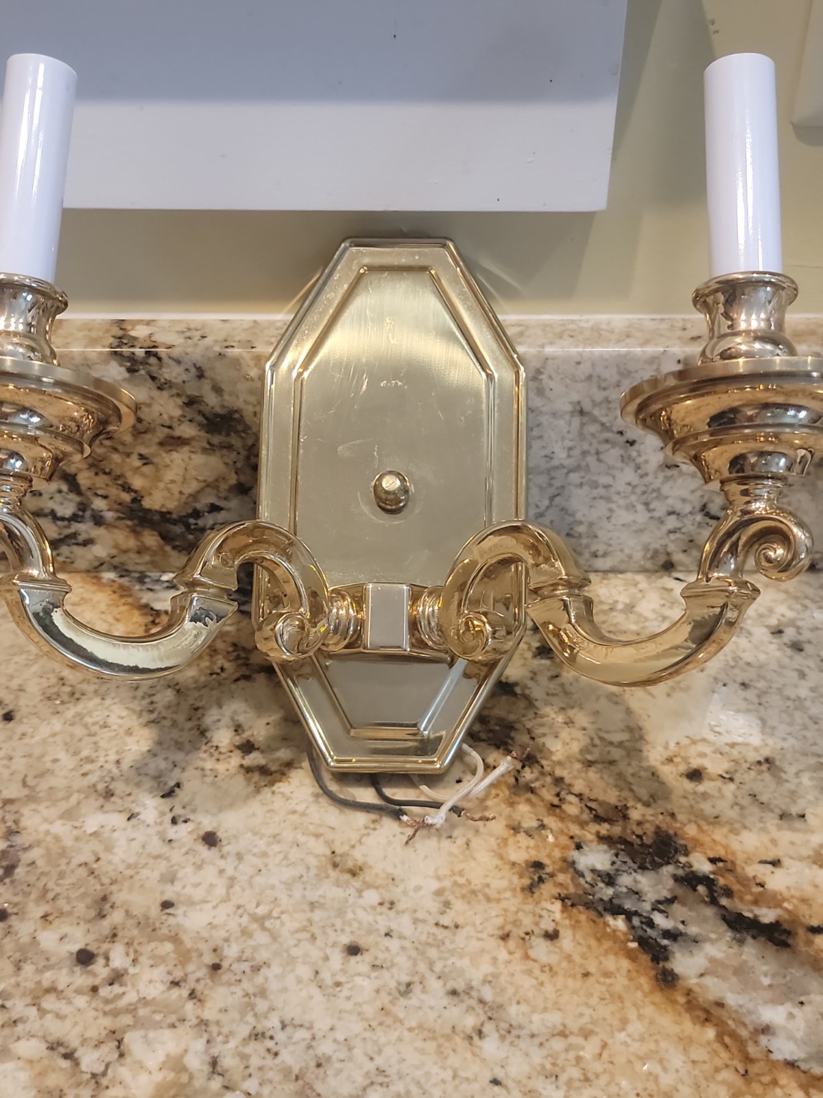 Solid Brass Provincial Style 2-Arm Wall Sconce Hardwire Indoor Light Fixture
