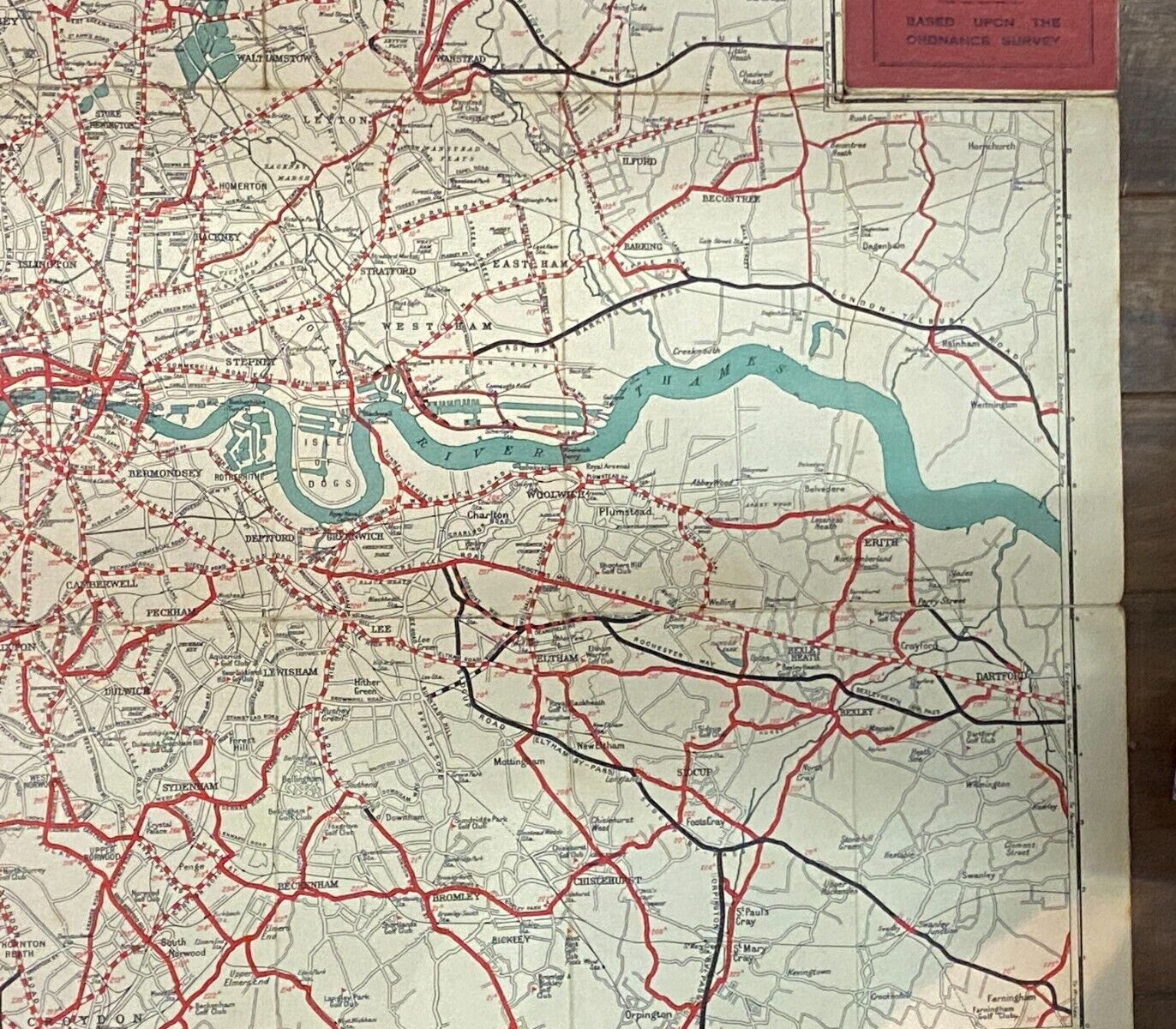 Lovely Daily Mail Road Map of London and South East England 1930 Edition A895
