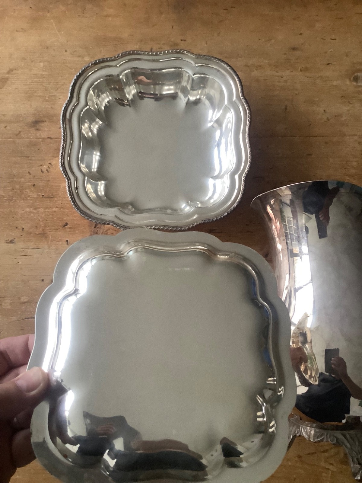 Vintage Silver Plated Serving Flatware Unmarked Set Estate Lot