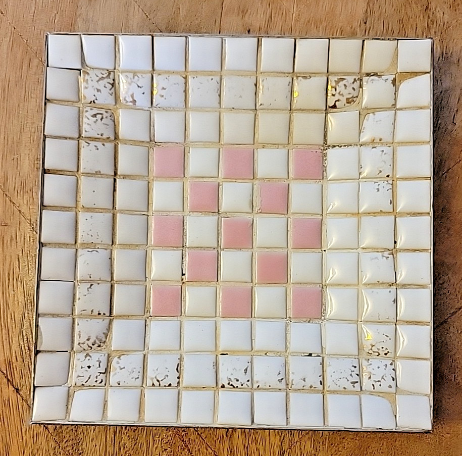 Vtg Mid Century Modern 1960s Ceramic Mosaic Tile Trivet Dish Plate Ashtray 5”