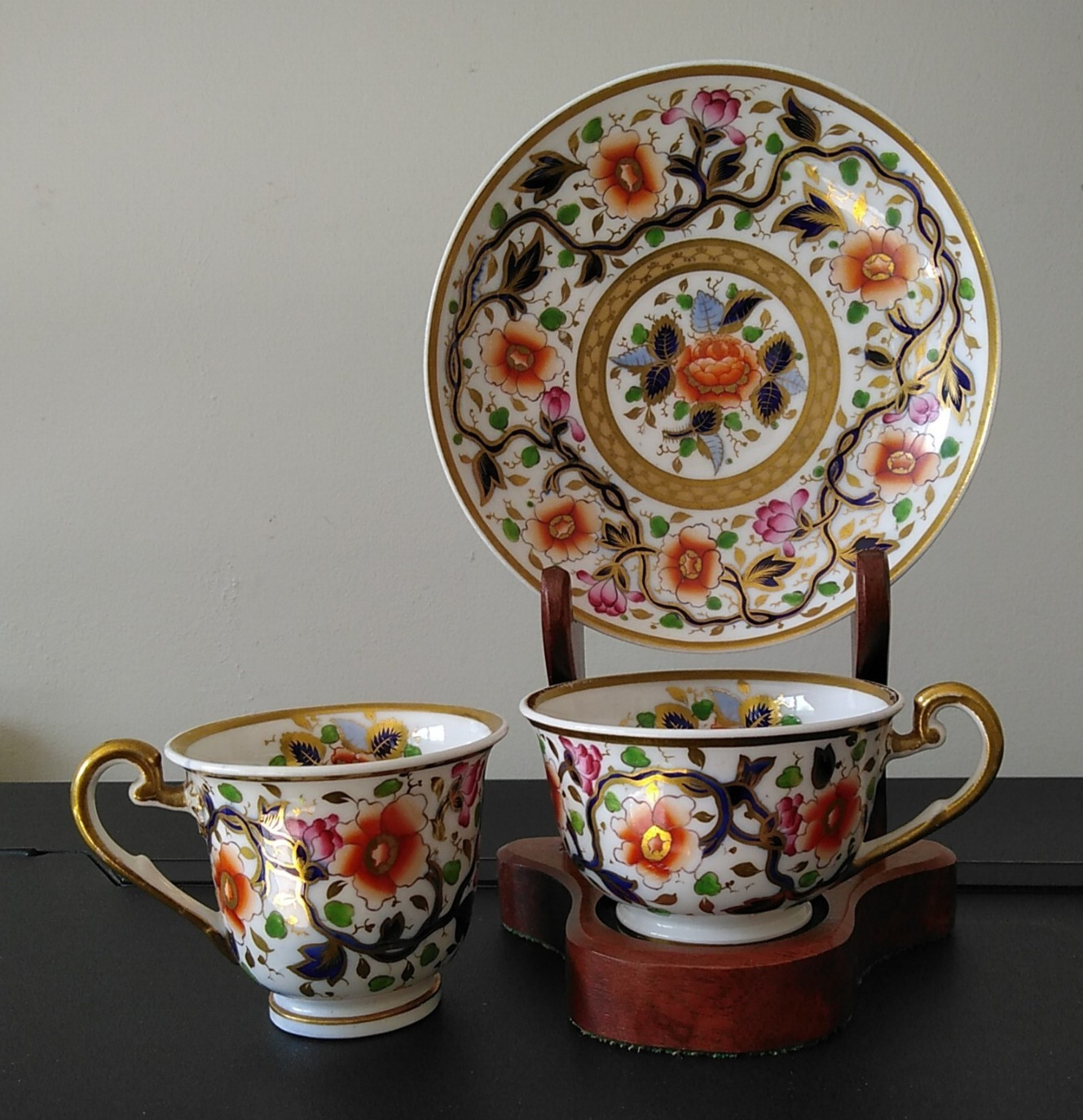 Antique Ridgway Trio of Tea & Coffee Cup & Saucer – Pattern 2/781 – c. 1820