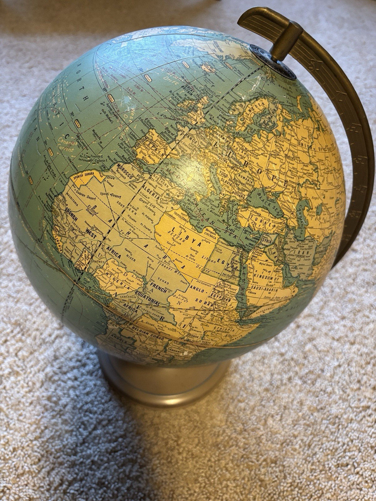 Cram’s 12″ Universal Terrestrial Globe #3 Desktop Metal Base