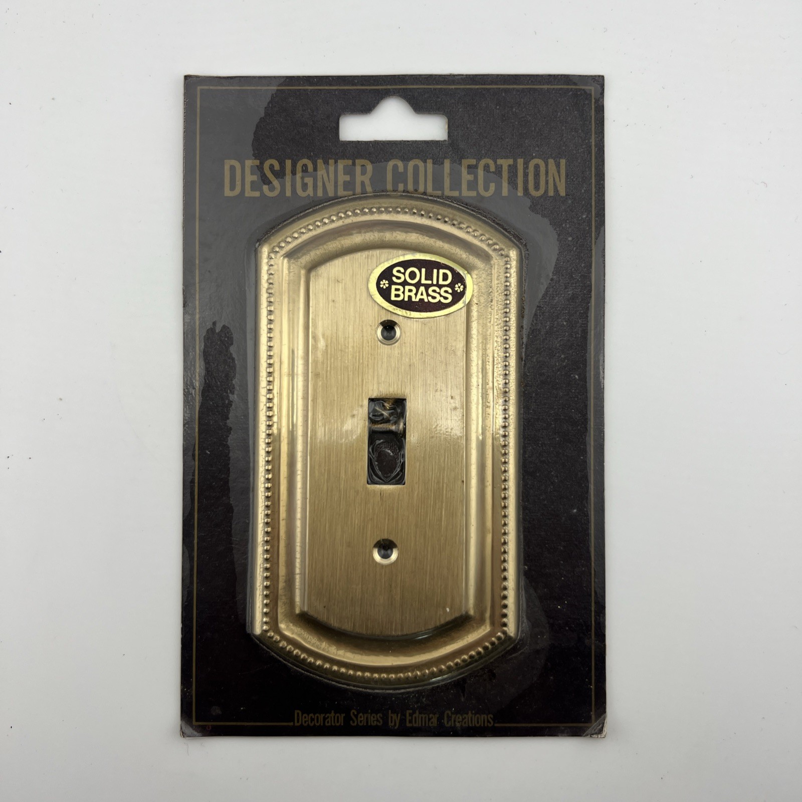 Vintage Ornate Solid Brass Single Toggle Light Switch Cover by Edmar #1010 T BR