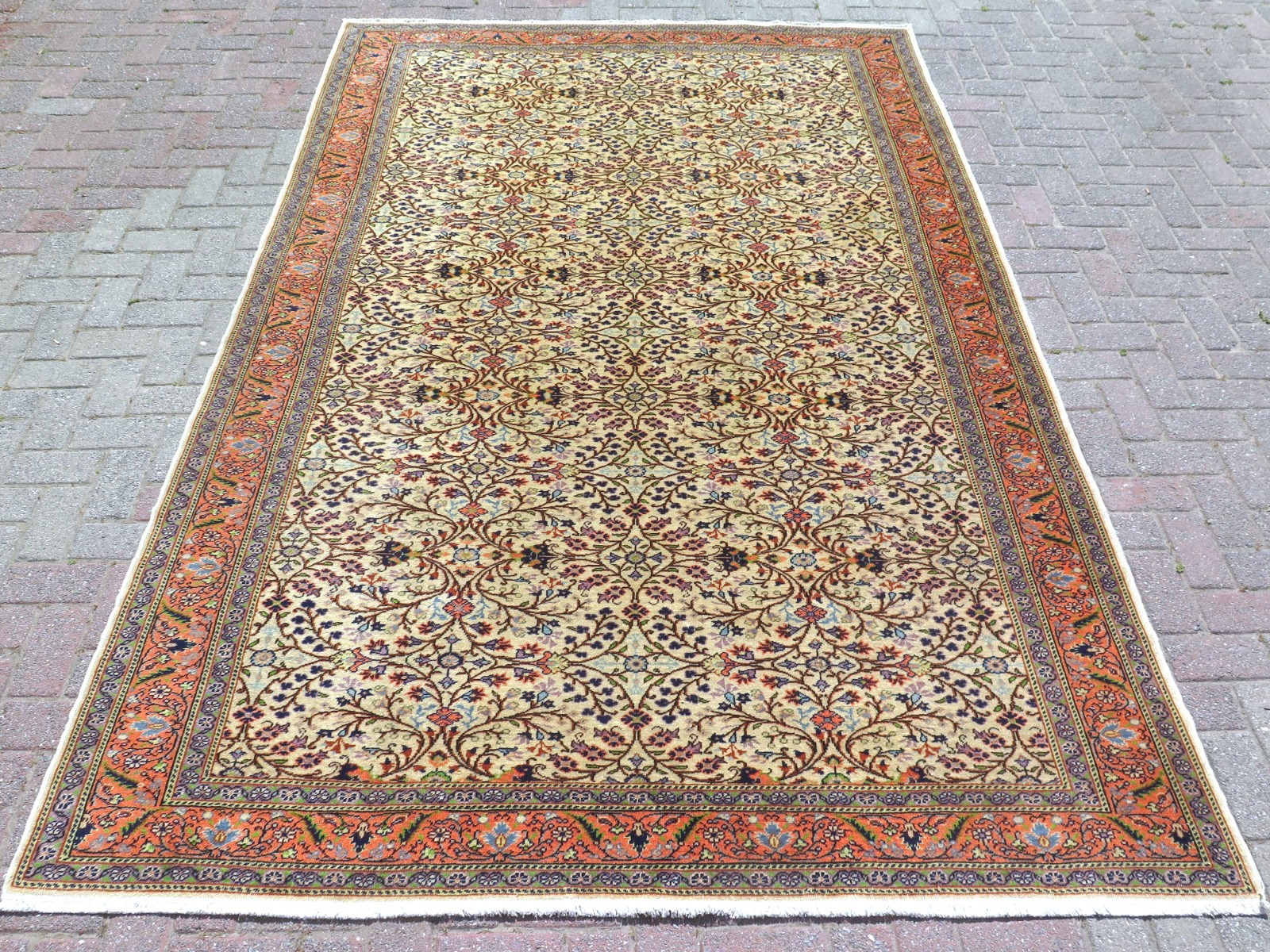 Vintage Anatolia Handwoven Carpet, Modern Floor Rug, Floral Large Rug 76″x115″