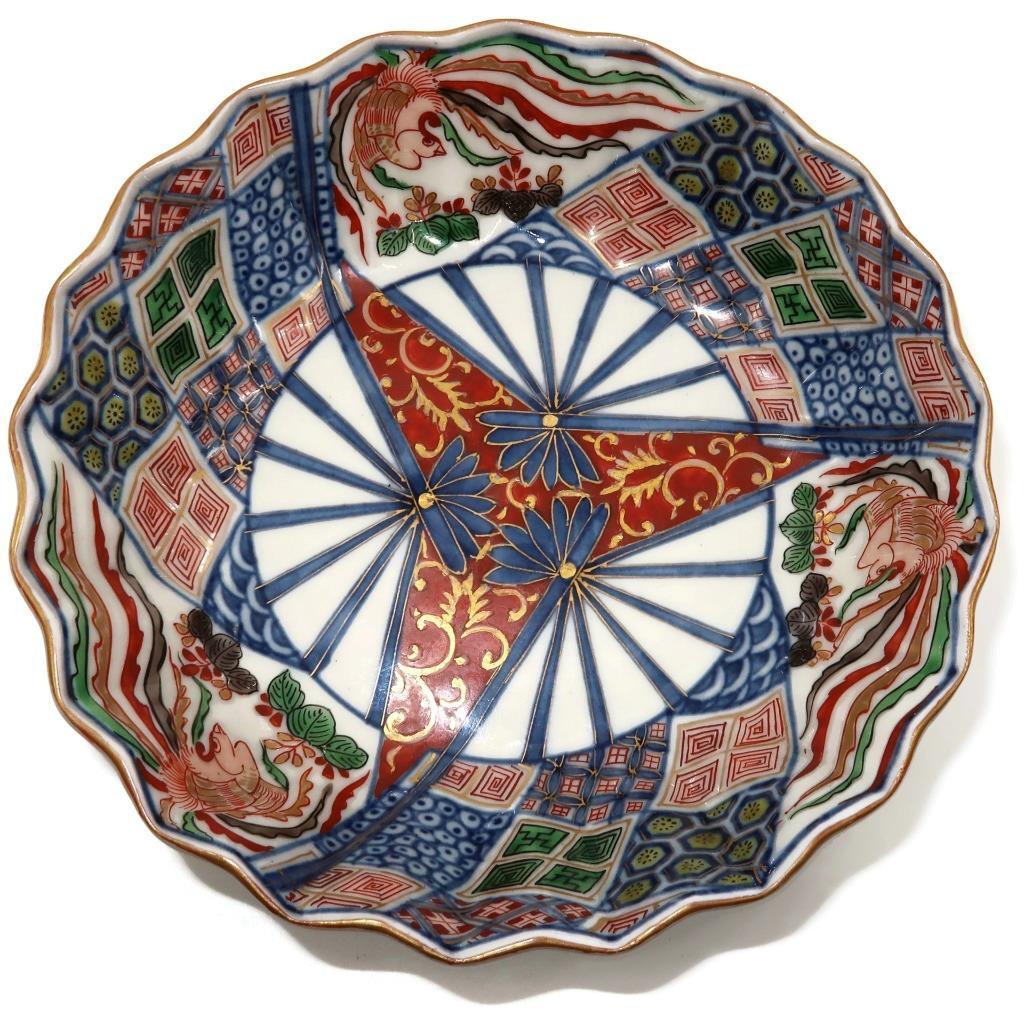 Antique 19th C. Japanese Arita Ware Kenjo Imari, Porcelain Bowl Dish, 6 1/8″