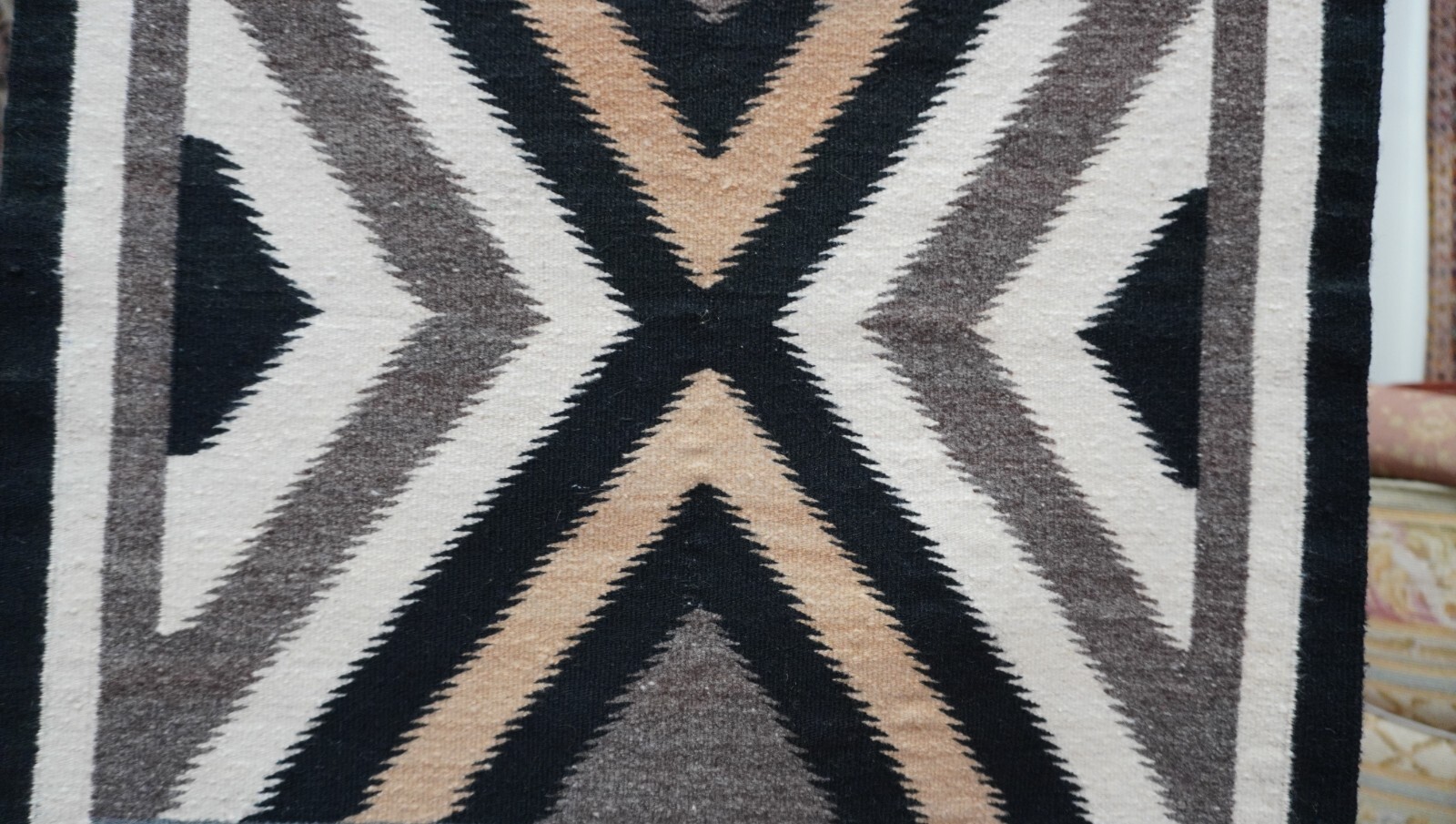 Antique American Navajo X Design Handmade South West Wool Rug 2’1″ x 2’3″