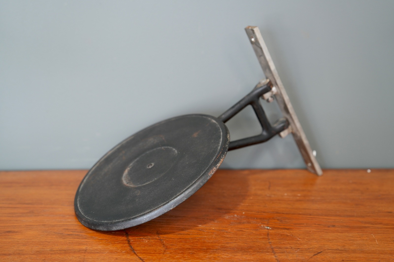 Vintage Iron Swing Out Stool Workbench Industrial Kitchen island desk Antique