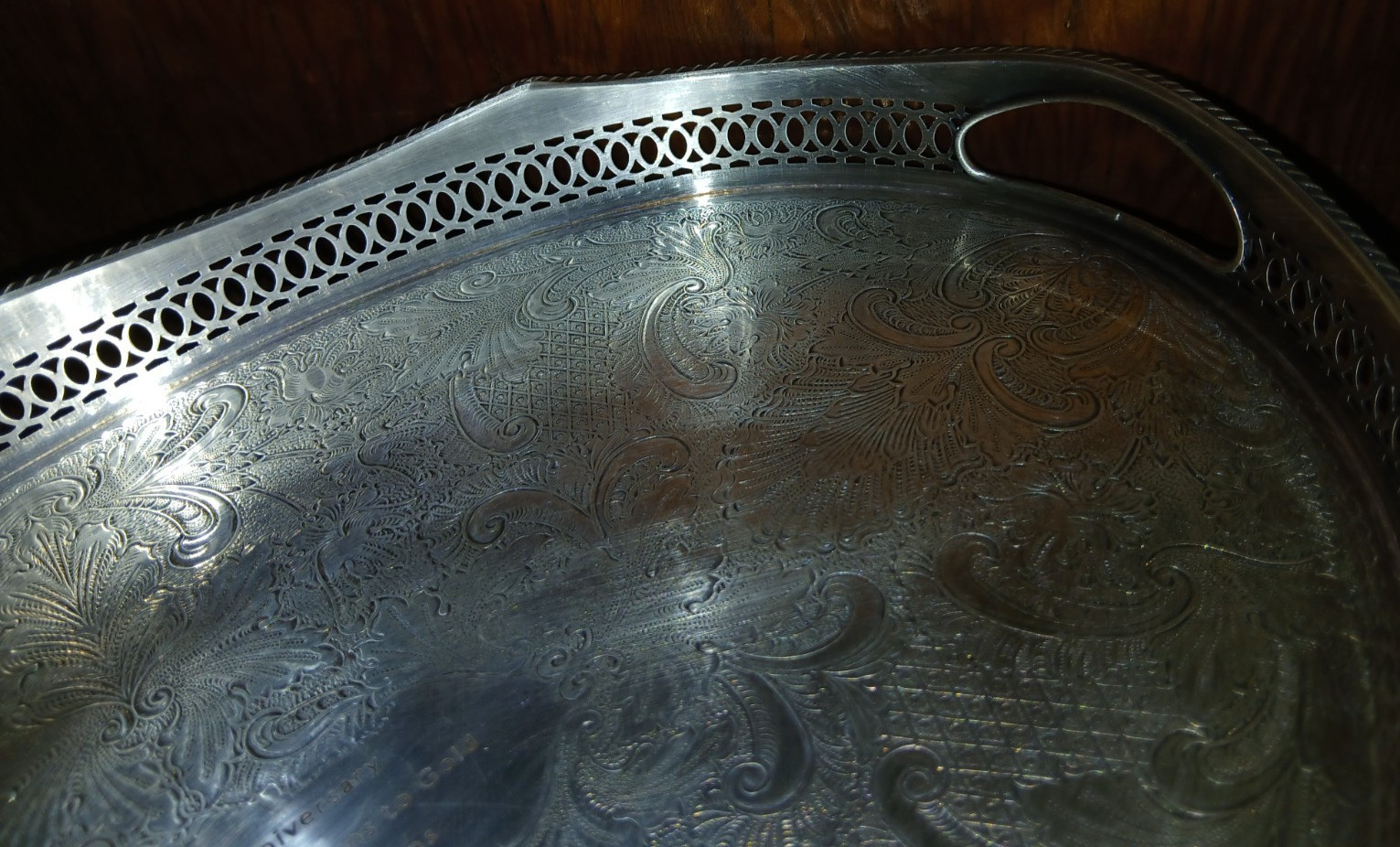 Antique Sheffield Large Oval Rococo Claw Feet Silverplated Serving Tray Platter