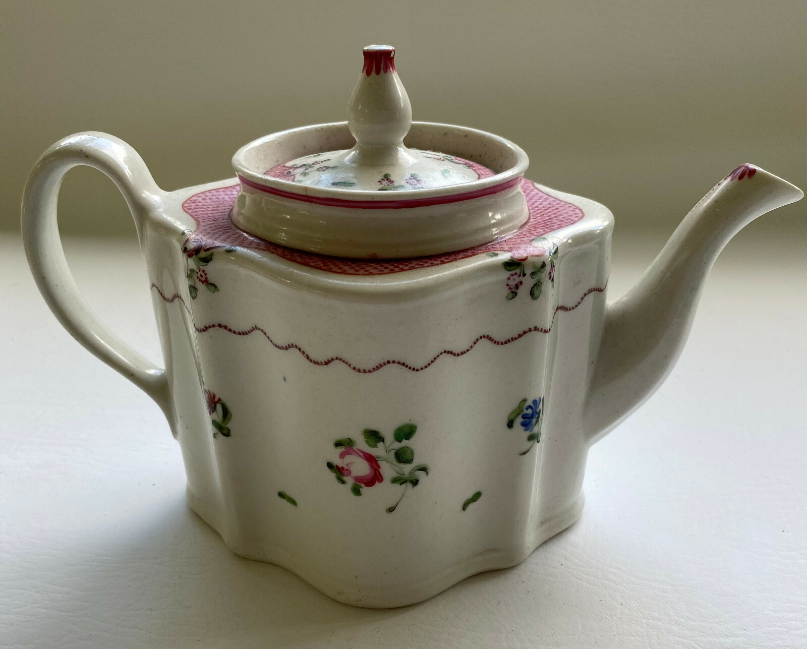 18th Century Newhall Teapot of Silver Shape Decorated in Pattern #173 ca 1790