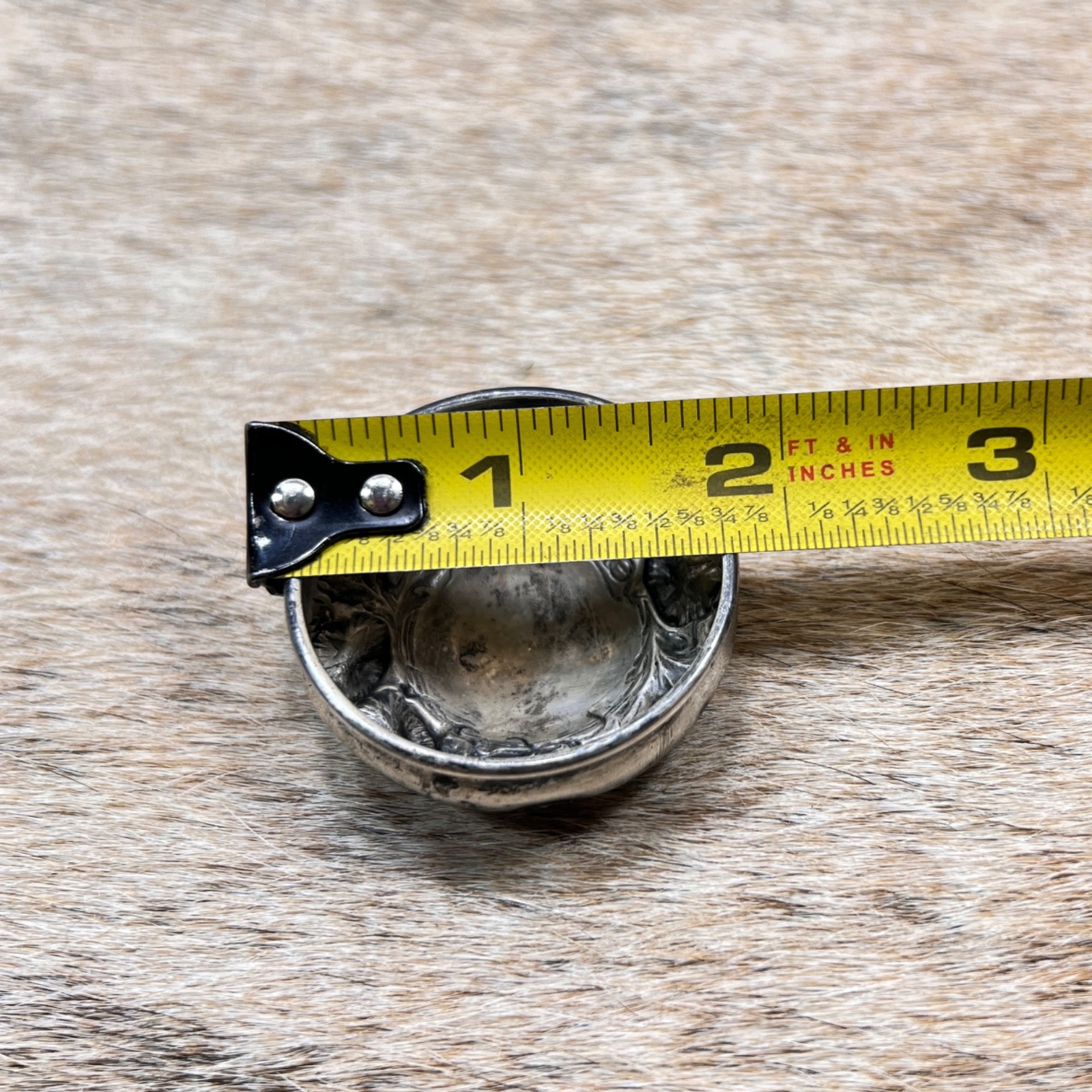 Antique Gorham Sterling Silver Crystal Vanity Jar Floral Repousse