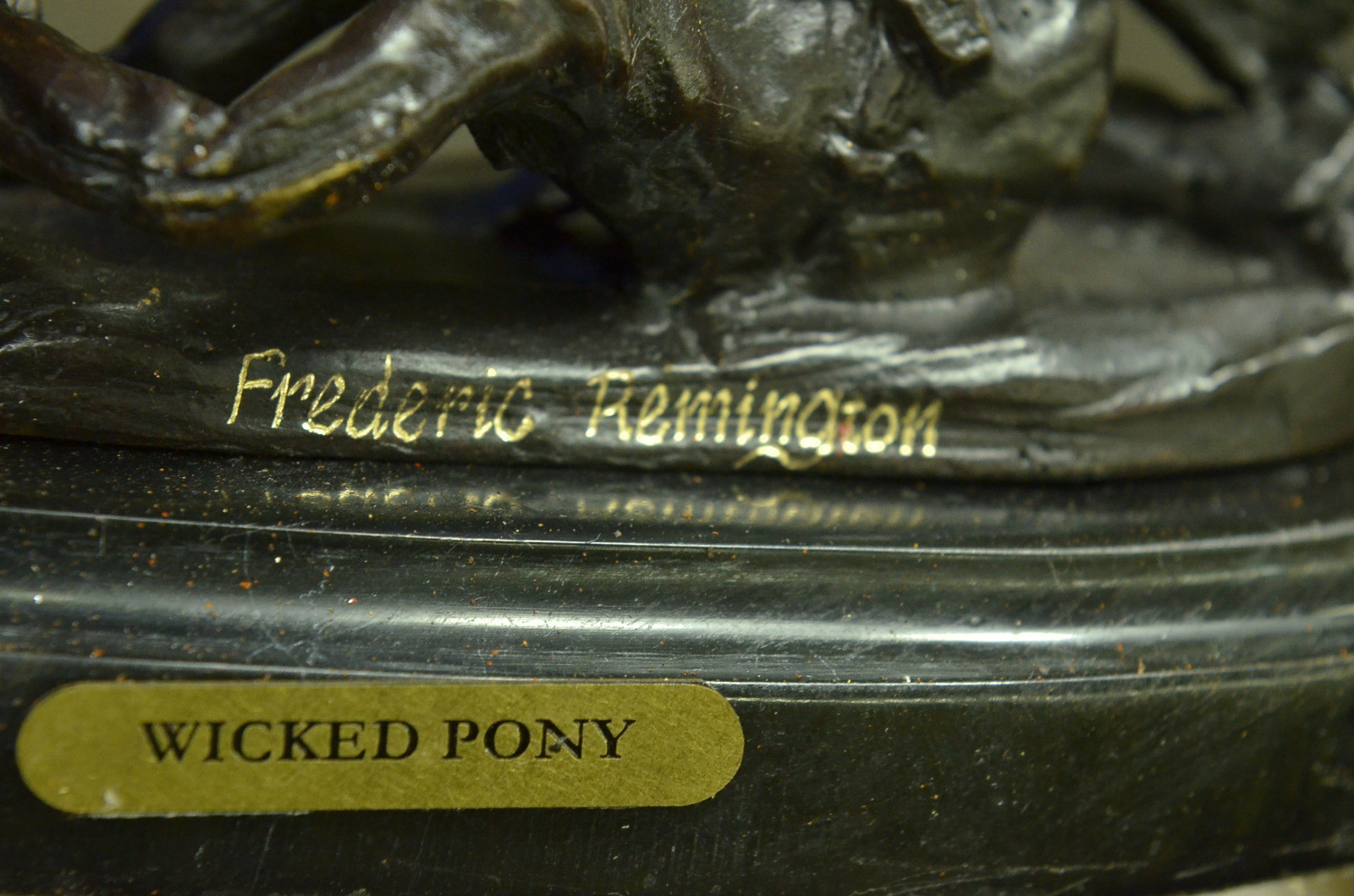 LEGENDS In BRONZE WICKED PONY by FREDERIC REMINGTON Marble Base Cowboy HORSE ART