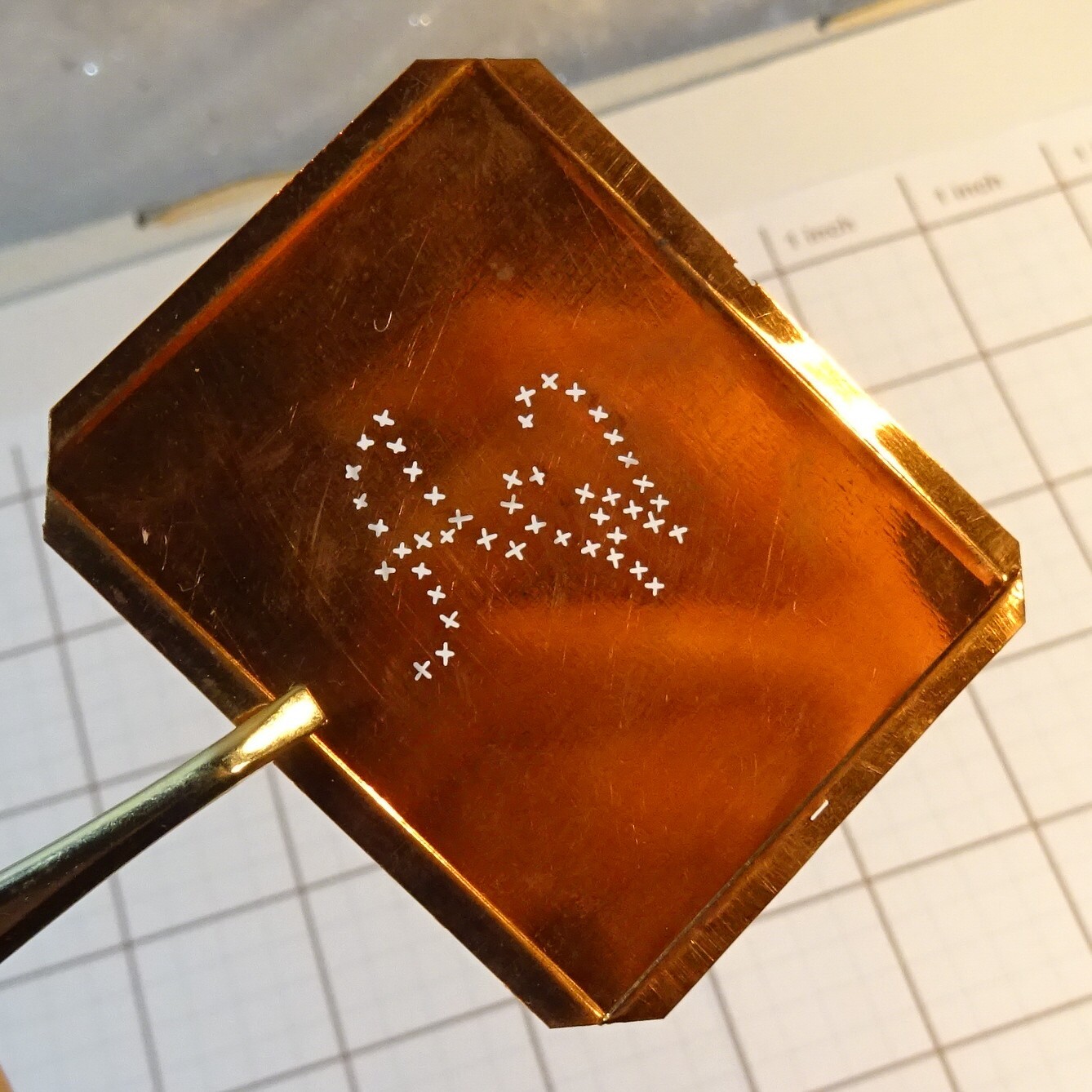 AW WA A W monogram initials letters copper stencil antique family name sign gift