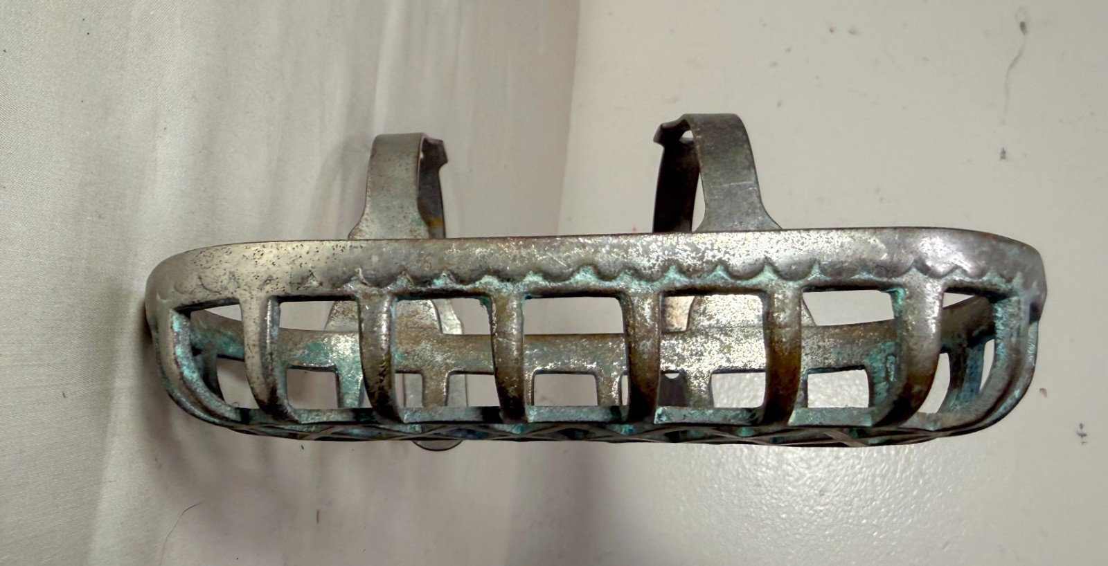 Antique industrial nickel plate brass bathroom bathtub fixture soap dish holder