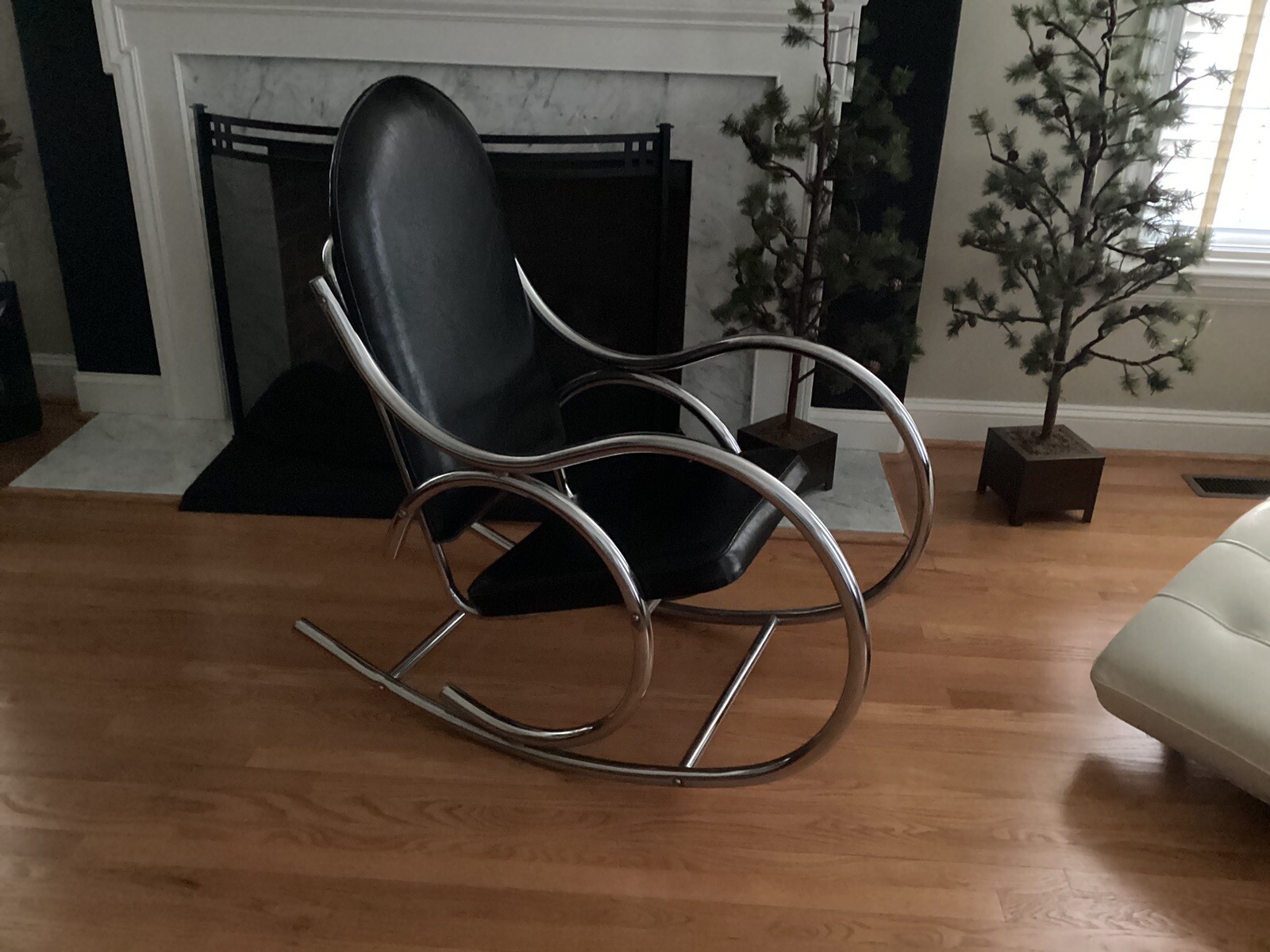 Milo Baughman Rocking Chair Mid Century Modern Rocker Chrome Tubular Frame