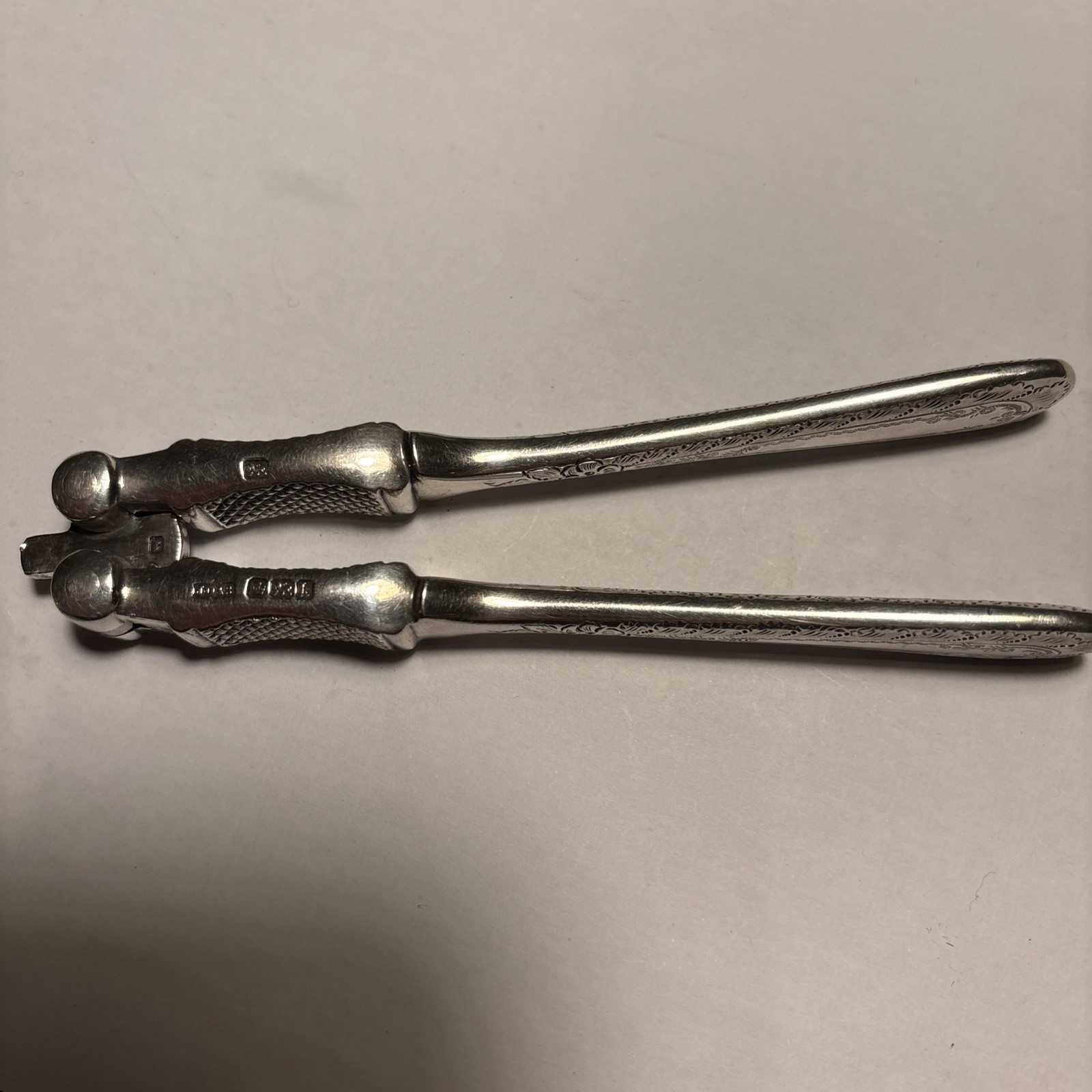 Exceptional Antique Solid Sterling Silver Nutcrackers 1902 James Deakin & Sons