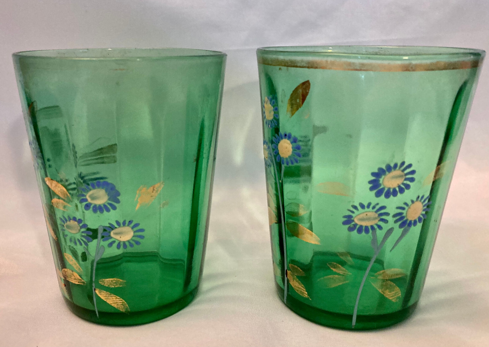 2 EAPG Antique Pattern INSIDE RIBBING PRESSED OPTIC TUMBLERS Belmont? Jefferson?