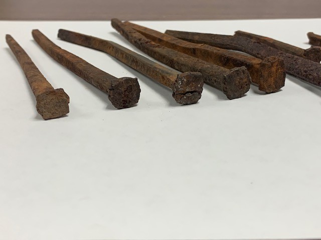 10 Vintage Blacksmith Cut Square Barn Farmhouse Antique Nails
