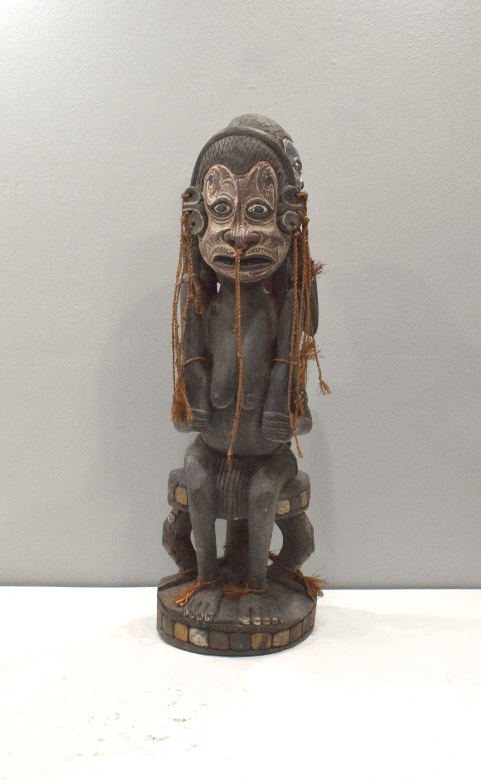 Papua New Guinea Double Figure Mother and Baby Statue Korogao Village