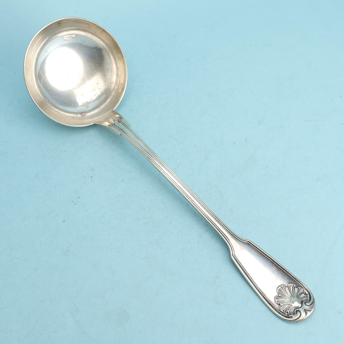 Christofle Silverplate 11 1/8″ Soup Ladle Fiddle Thread & Shell (CTF84) Empire