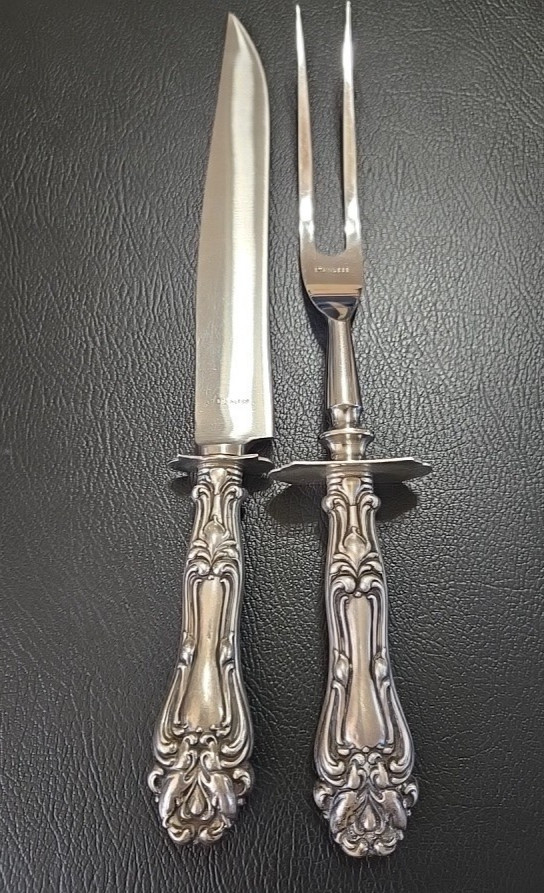 1915 Champlain Amston Frank Whiting Marked “Sterling” Handle Carving Knife Fork