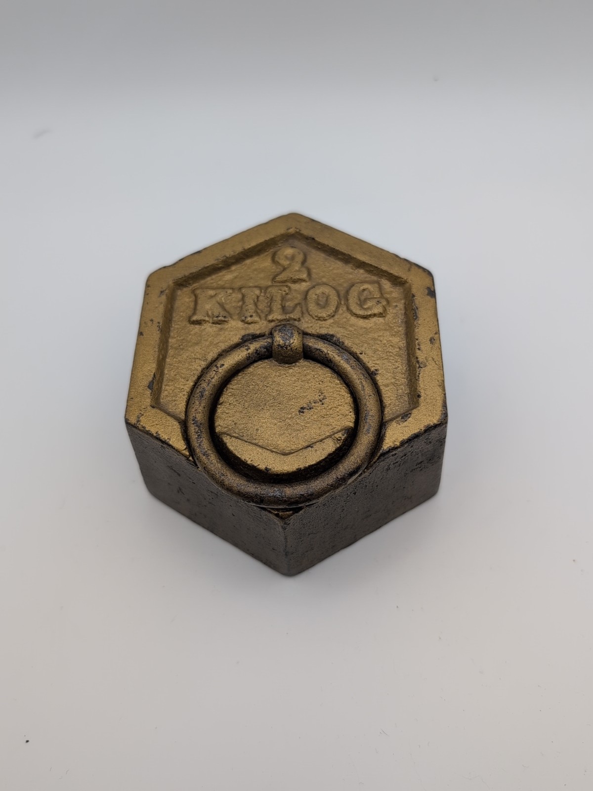 Antique Vintage 2 KG 2KG Kilogram Lab Calibration Hanger Weight Cast Iron