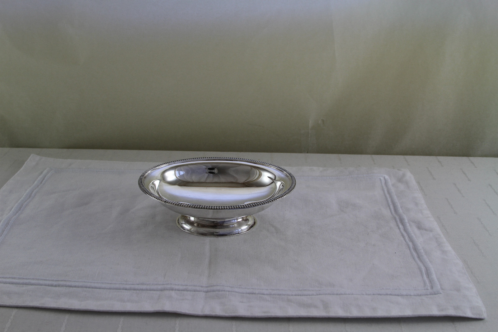 Silver Sweet Dish Gadroon on Oval Foot