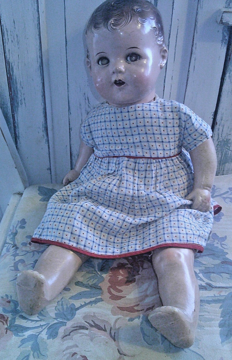 IDEAL DOLL Cuddle 1930’s? Sleep Eyes Open Mouth Teeth Mama Speaker Orig Clothes