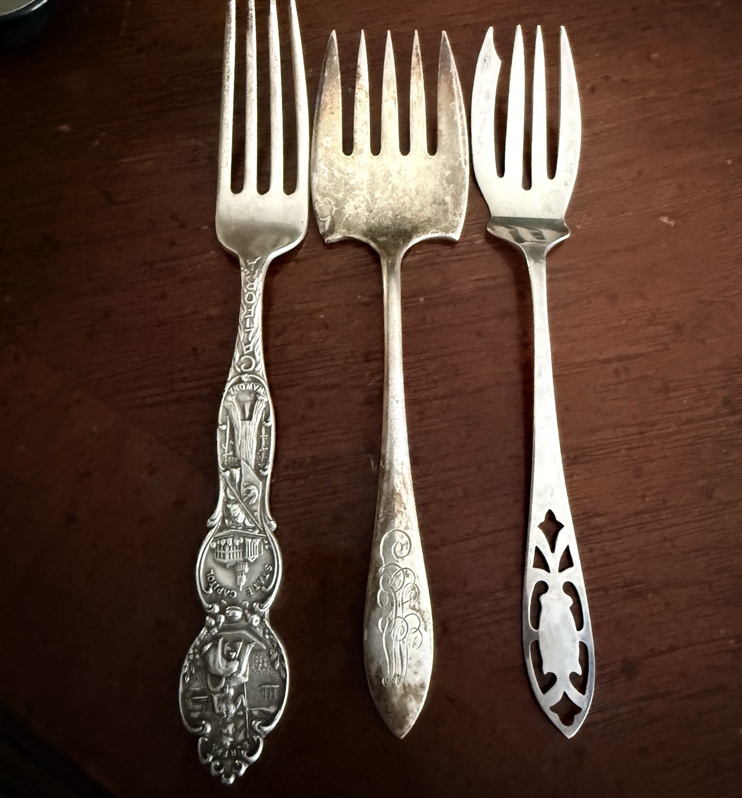 Vintage Sterling Silver Fork Lot / Meat, Salad And California Forks 90 Grams