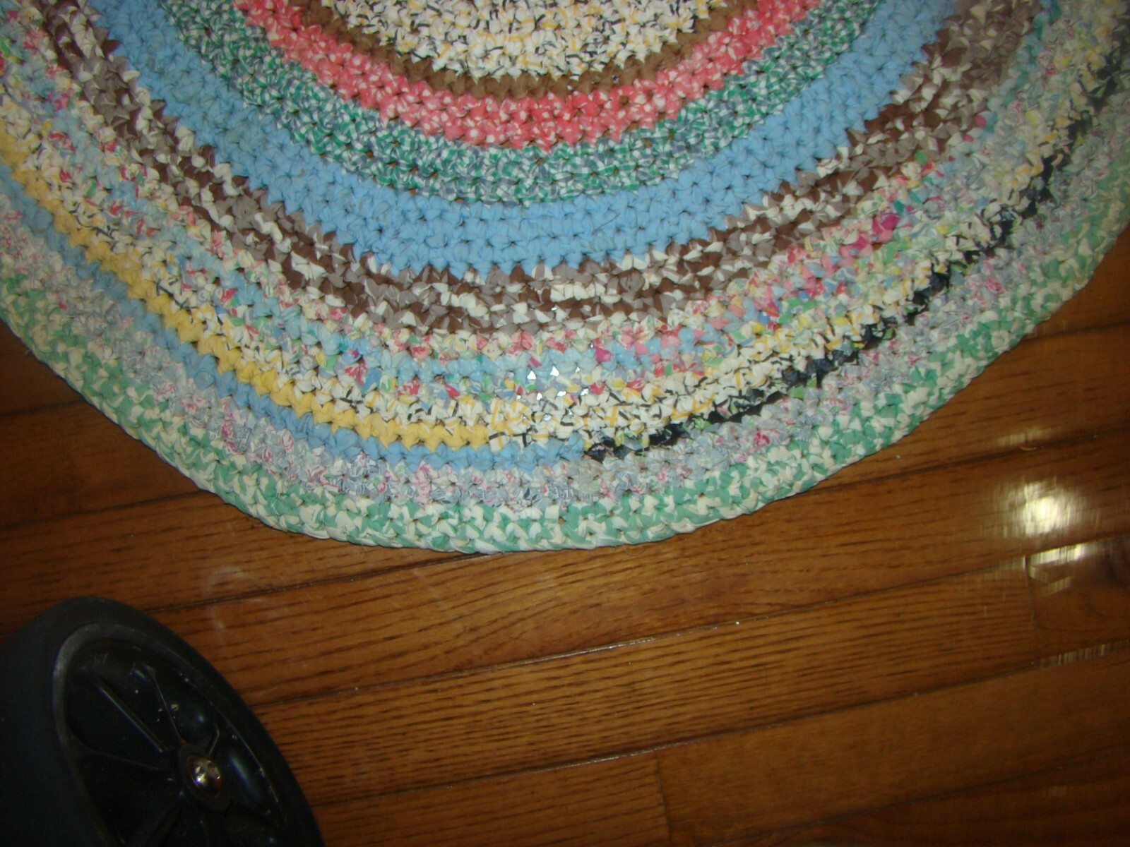 ANTIQUE PRIMITIVE COUNTRY SMALL BRAIDED TABLE TOP MAT FLOOR RUG CARPET COTTON