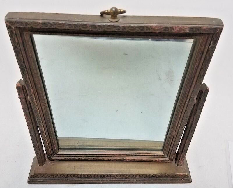 Vintage Vanity Dresser Mirror Stand-Alone Wood & Glass (8×10 mirror)