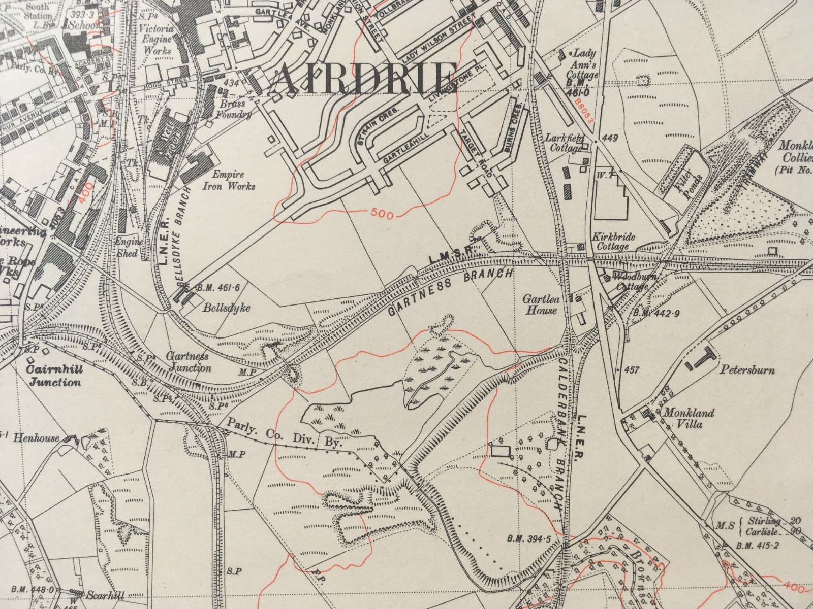 Prov. Edition Topo Map of Airdrie Quarter Sheet Lanarkshire VIII. SW.