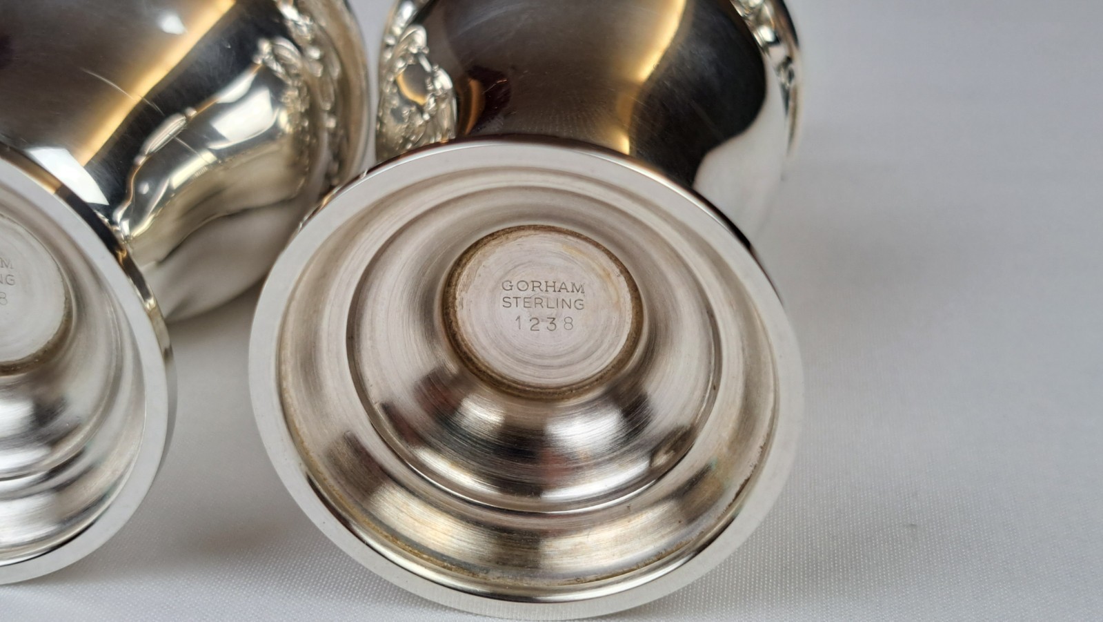 Gorham Sterling Silver Salt & Pepper Shakers Set No.1238 Vintage Pair