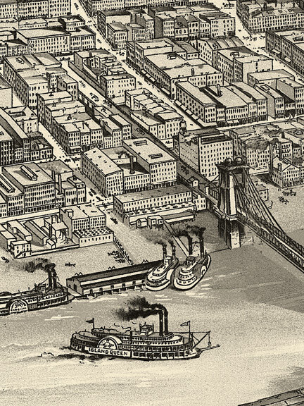Cincinnati Ohio 1900 Historic Panoramic Town Map – 16×24
