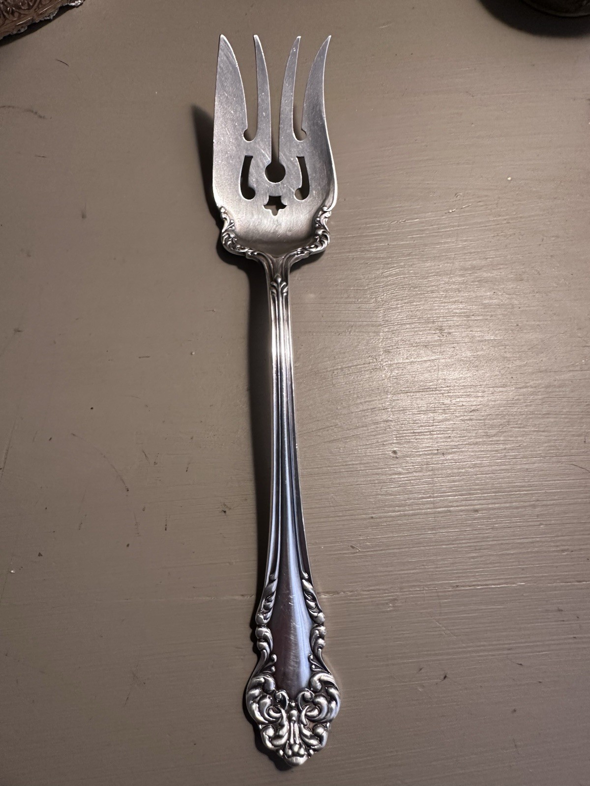 Antique Community Silver Triple Plus” 1909 St Pete” Cold Meat Serving Fork 1909