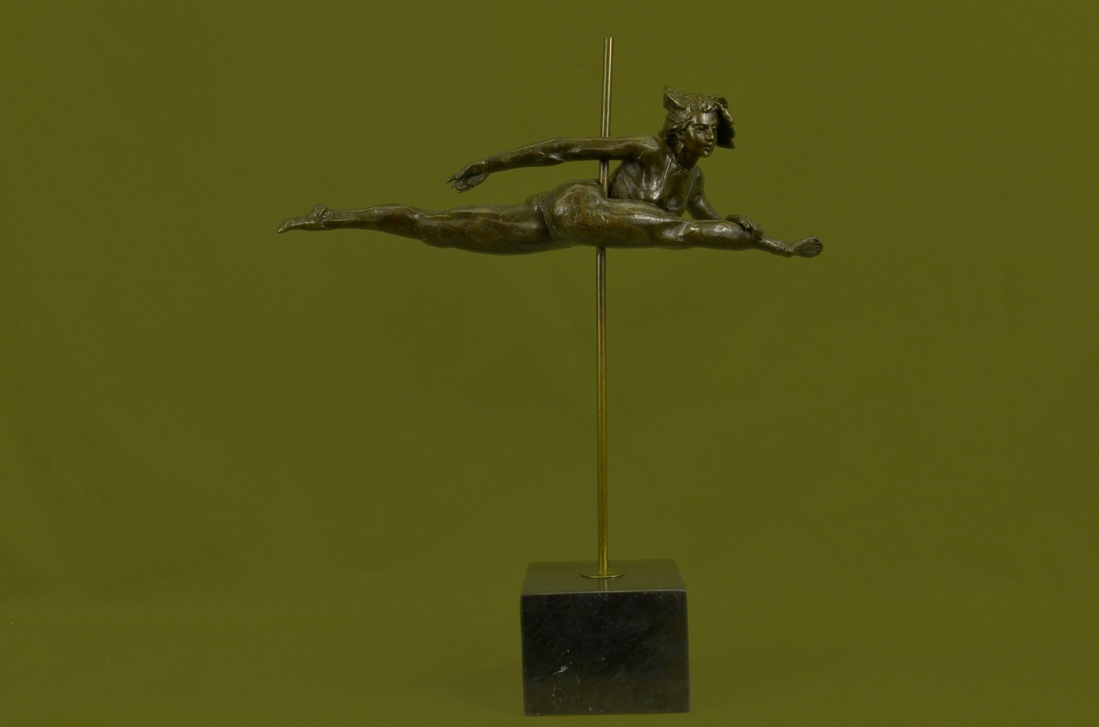Original Art Deco Nude Talented Gymnast Trophy Bronze Sculpture Figurine Statue