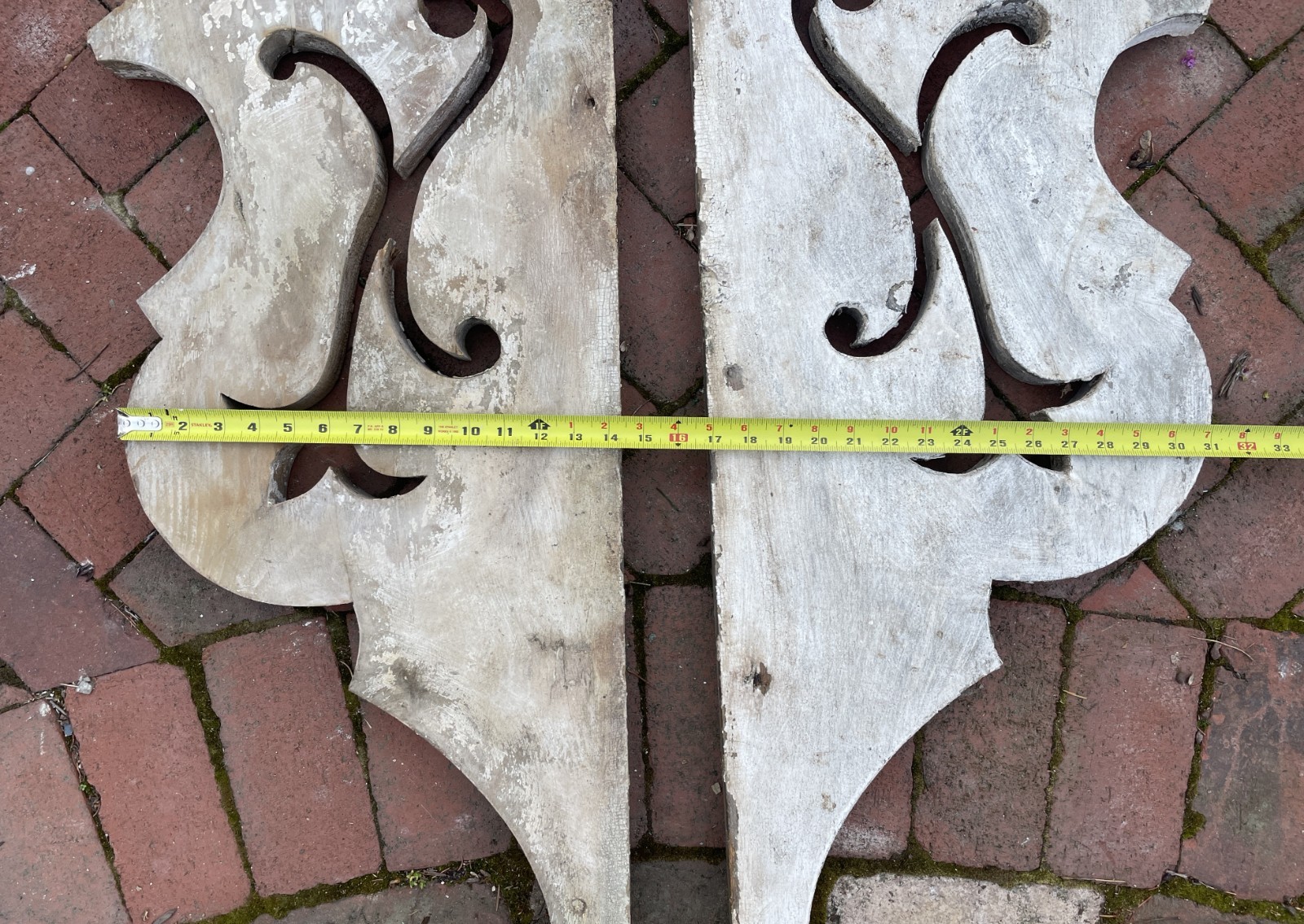 OUTSTANDING Pair Antique ARCHITECTURAL CORBELS 58×14 Original Paint Victorian
