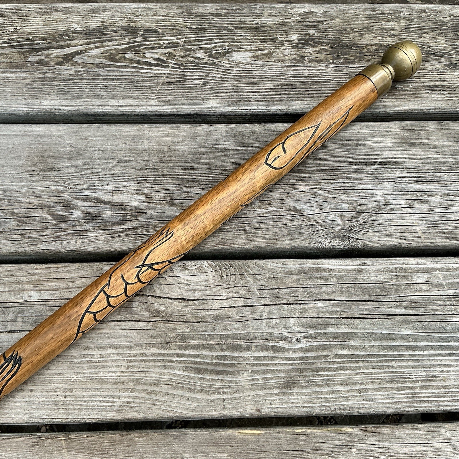 Vintage Walking Stick With Concealed Billiard Snooker Cue 33.5” (57” Assembled)