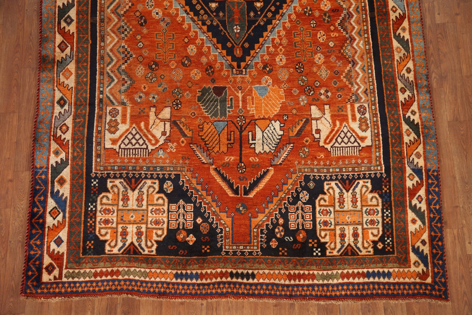 Antique Vegetable Dye Tribal Traditional Hand-made Wool Rug Area Carpet 5×9