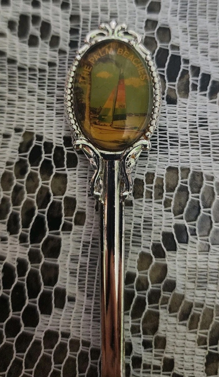 THE PALM BEACH 🌴 ⛱️ FLORIDA SILVERPLATED SOUVINIR BON BON SERVING SPOON 🍬