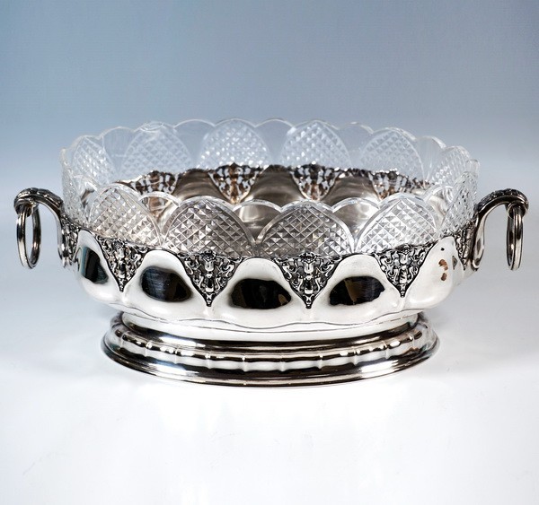 Large Silber Jardiniere Glas Usage German Bruckmann Heilbronn L:14 3/16in