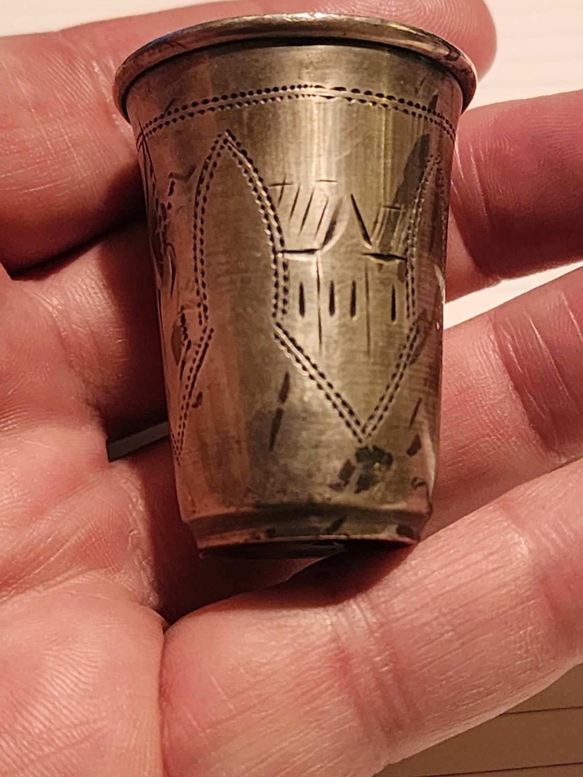 (1) 84 Silver Antique Israel Eseevich Zakhoder Russian Empire Shot Cup glass