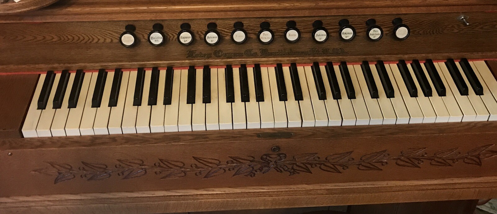 Estey ReedPump Organ Brattleboro Vt prof restord w/motor GreatSound SeriousLookr