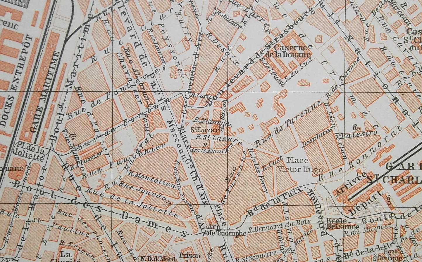 FRANCE Marseilles City Town Plan – 1911 MAP 8.5 x 11″ (22 x 28 cm)