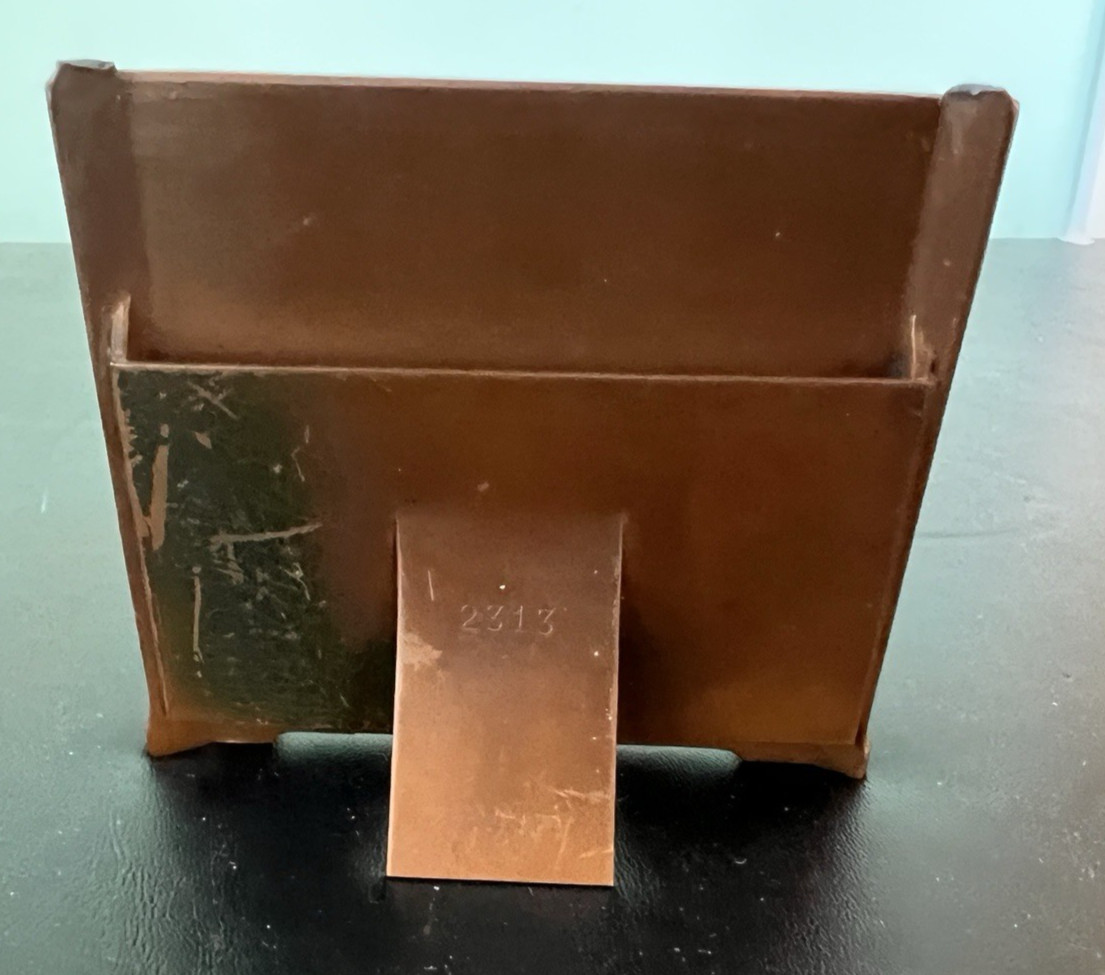 Antique Mission Arts Heavy Brass – Business Card Invitation Holder Easel Stand