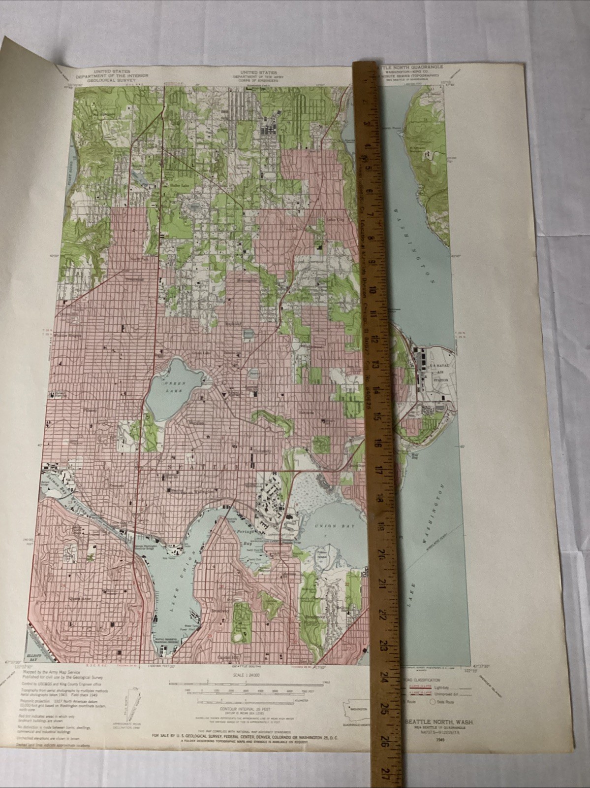 Seattle North Quadrangle Washington 1956 USGS Topographical Map Army Engineers