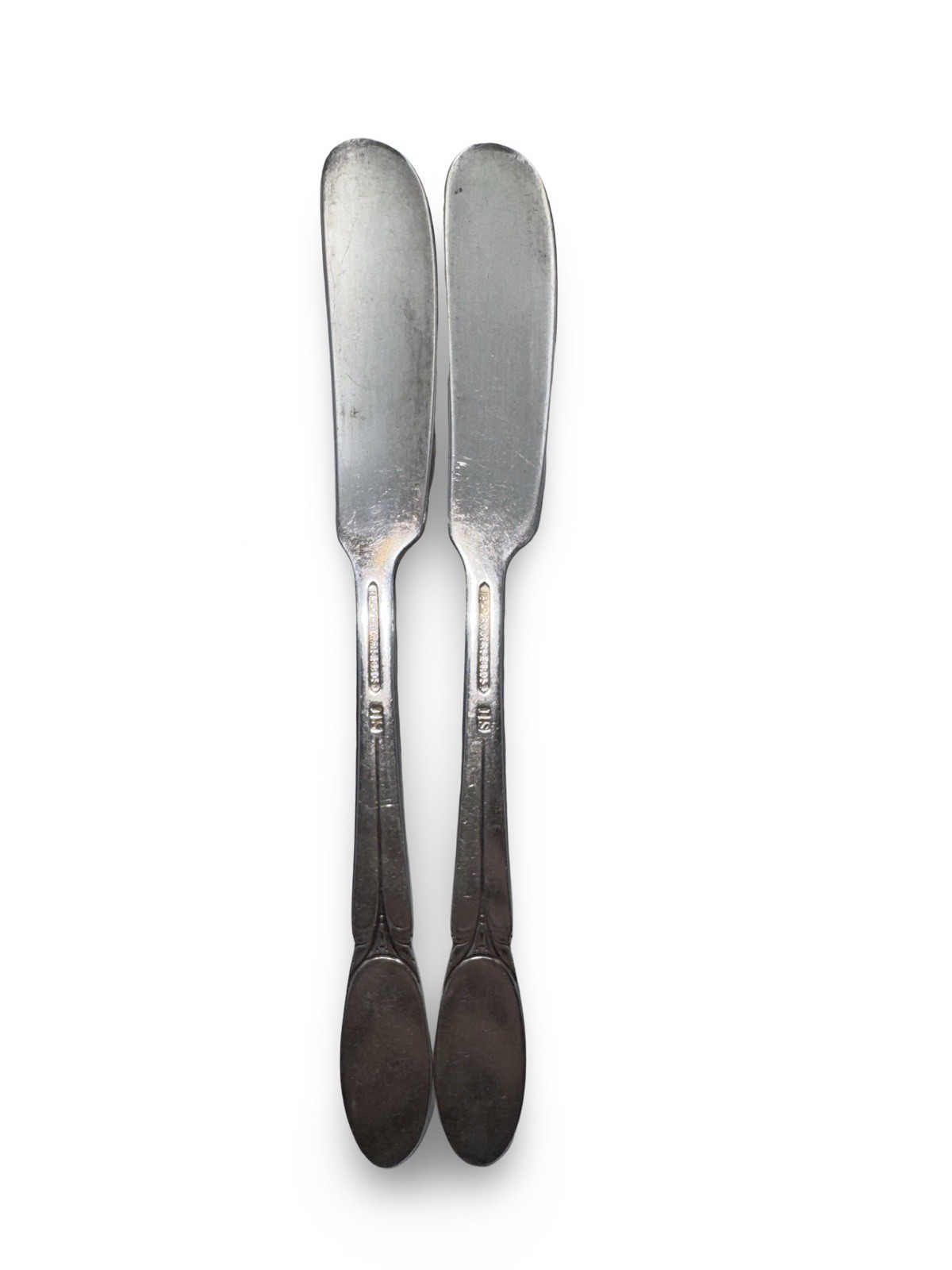 1847 Rogers Bros Sylvia IS Silverplate Butter Spreaders Knives Pair
