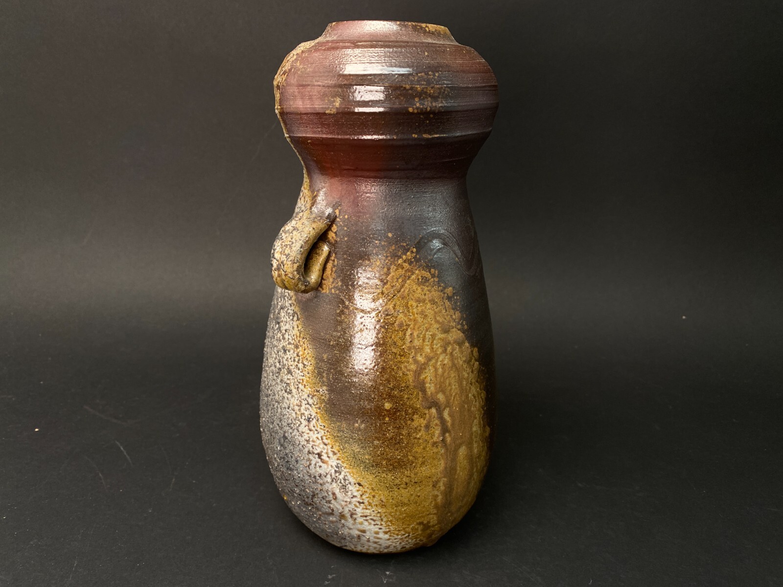 Bizen ware vase Pot 9″ inch tall traditional/Art pottery/Japanese art/Gourd