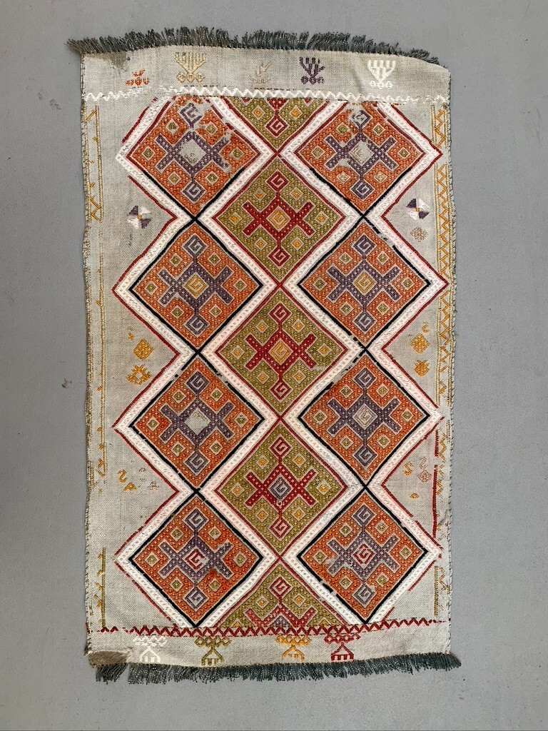 Vintage Turkish Mini Kilim 86×49 cm Wool Small Kelim Runner, shabby Chic