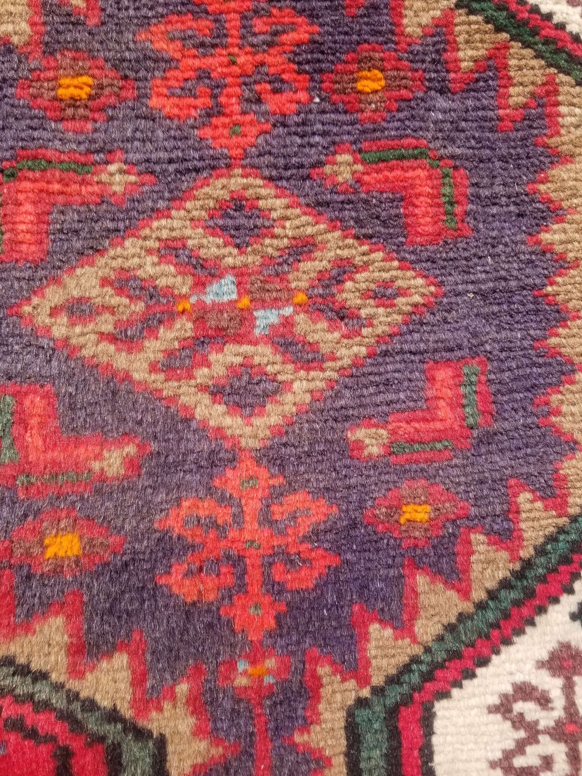 Distressed Authentic Hand Knotted Vintage Afghan Turkmen Wool Area Rug 5.7×3.9ft